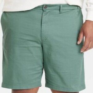 Club Room Flat Front Grass Green Cotton Chino Shorts NWT Size 44 Waist